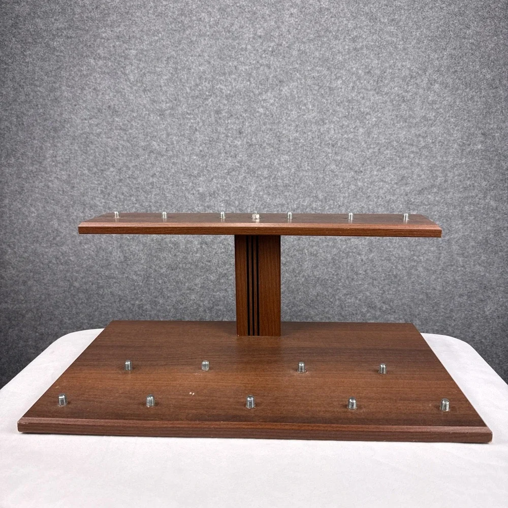 Wood Beer Tap Handle Display Stand 16 Capacity Two Tier Brown Bar Rack 18 Inch